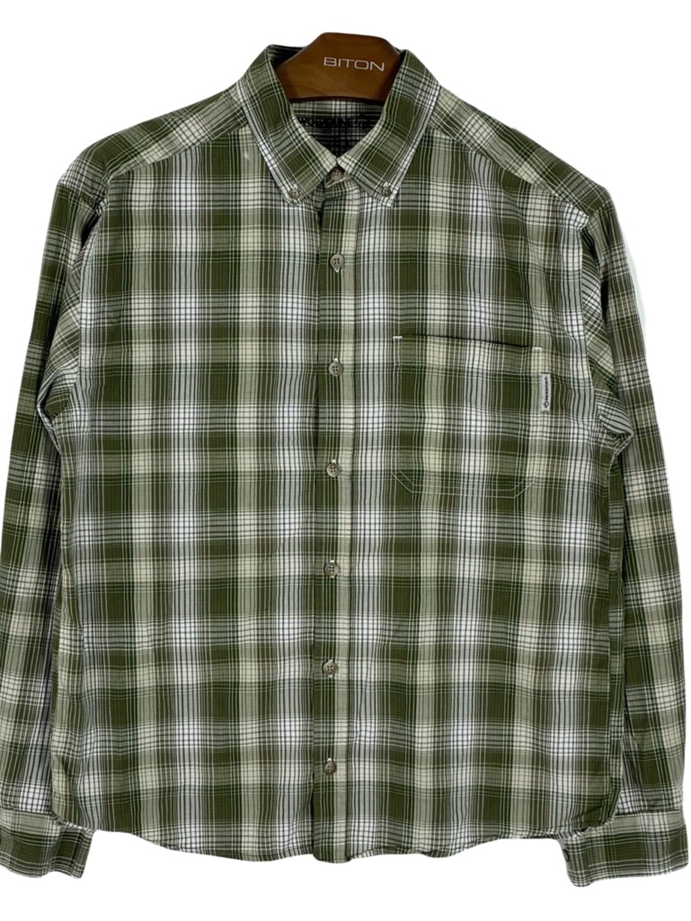 Nwot Wolverine Mens Large Green Marine Plaid Twill Button Down Cotton Shirt